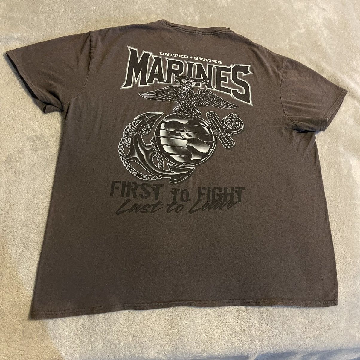 Other USA Marines Shirt Men XL Gray Graphic Workout Streetwear Tee Size US XL / EU 56 / 4 - 1 Thumbnail