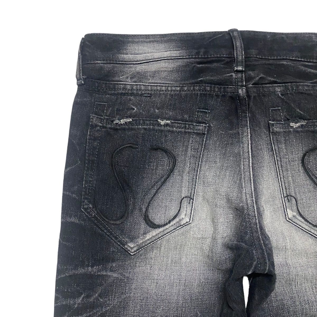 CIVARIZE Civarize Black Whisker Denim Flare Jeans Size US 30 / EU 46 - 11 Thumbnail