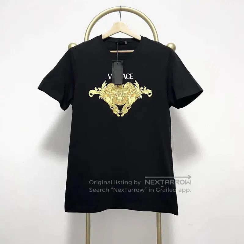 Versace Versace Black Cotton Short Sleeve T-Shirt . Size US XL / EU 56 / 4 - 1 Thumbnail