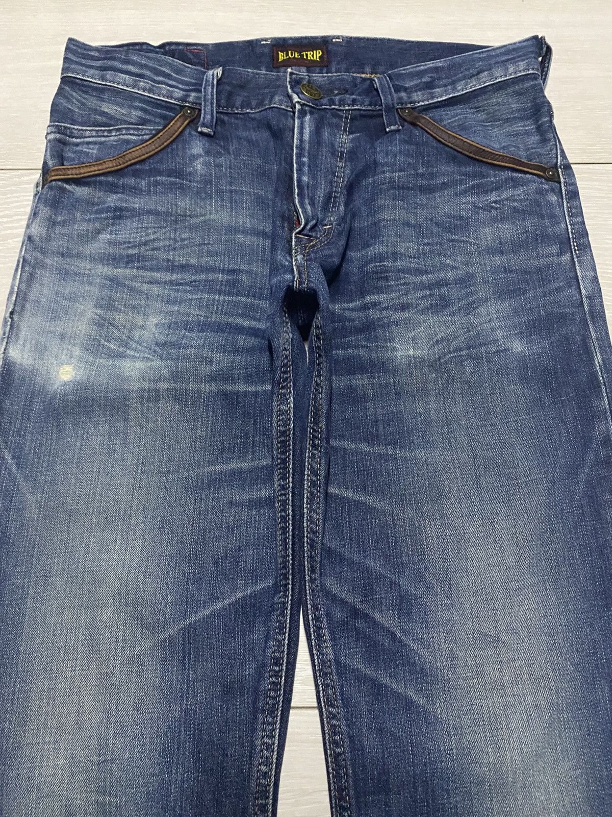 Edwin Vintage Edwin Blue Trip Hybrid Distressed Loose Jeans Size US 31 - 3 Thumbnail