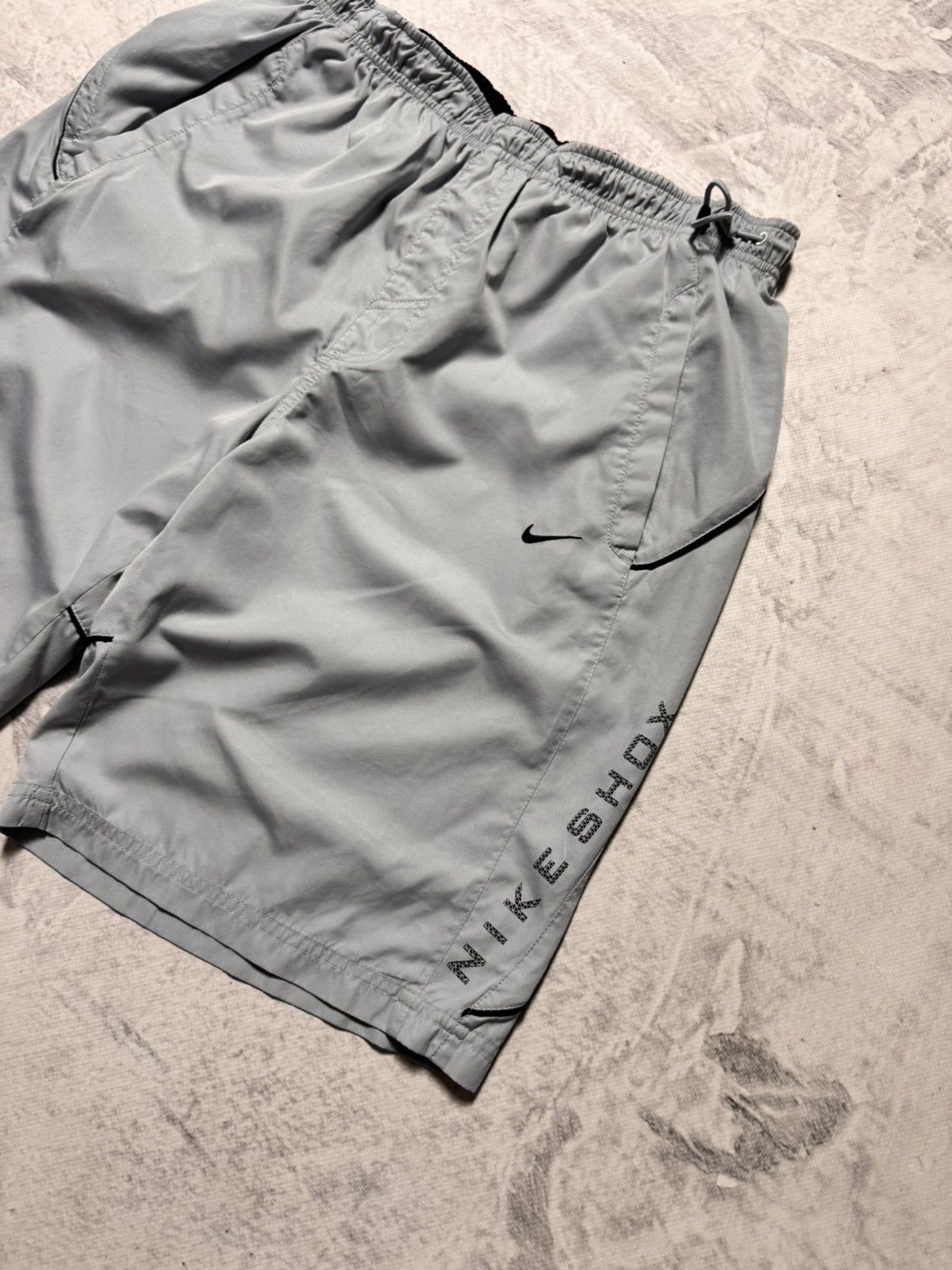 Nike × Vintage 00s Nike Shox Vintage Nylon Baggy Drill Shorts Y2K Size US 32 / EU 48 - 2 Thumbnail