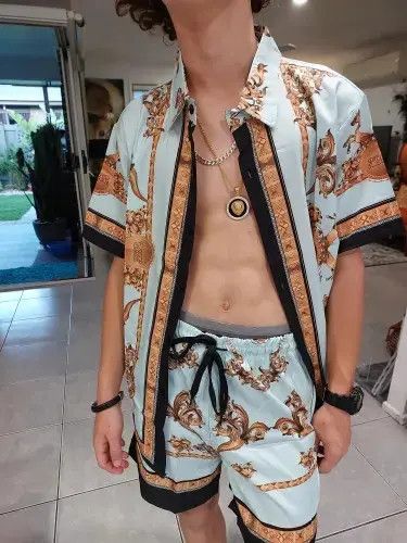 Other Fashion Hawaiian Shirt Set Mens Printing Set Short Sleeve Size US L / EU 52-54 / 3 - 1 Thumbnail