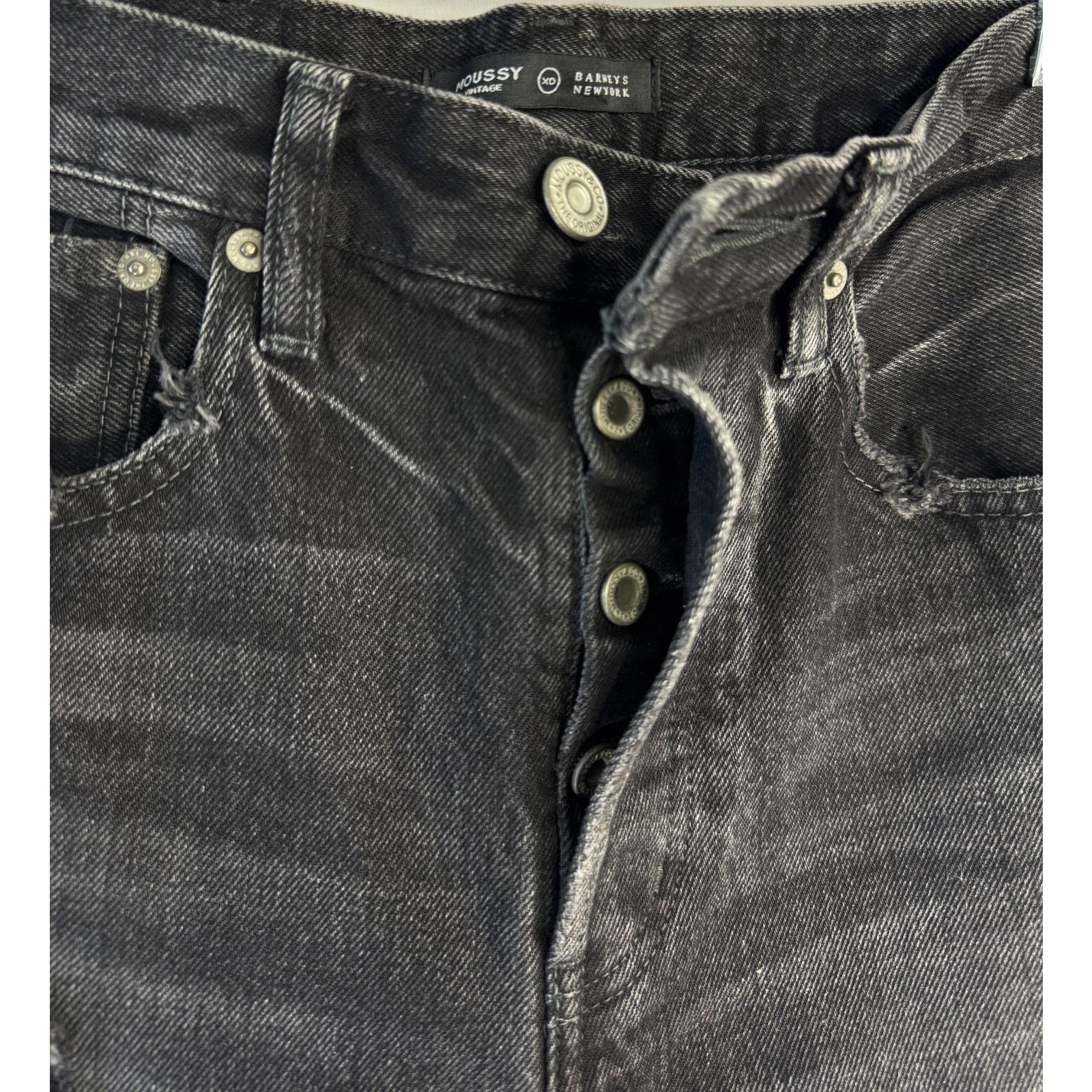 MOUSSY Moussy VTG Jeans Skinny Velma Distressed Stretch Black 25 Size 25" / US 0 / IT 36 - 3 Thumbnail