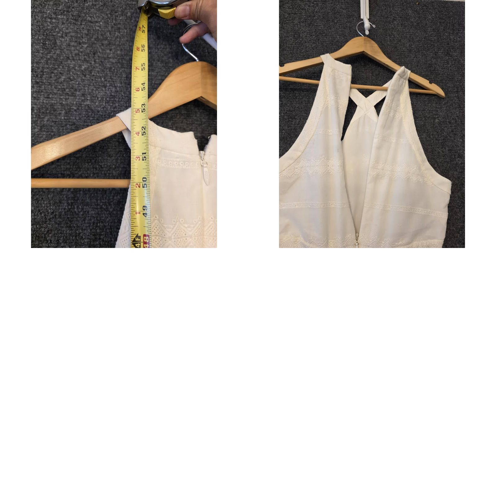 Bcbgmaxazria BCBGMAXAZRIA Dress Womens 12 White Halter Cutout Embroidered Maxi Sundress Size XL / US 12-14 / IT 48-50 - 9 Thumbnail