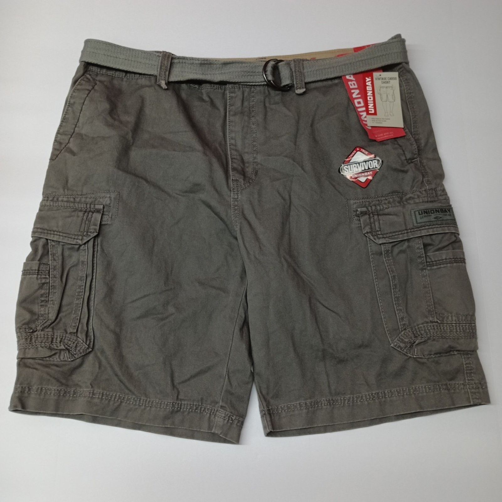 UNIONBAY Union Bay Cargo Shorts Men's Size 40 11” Ins Gray Goose Belt Size US 40 / EU 56 - 1 Thumbnail