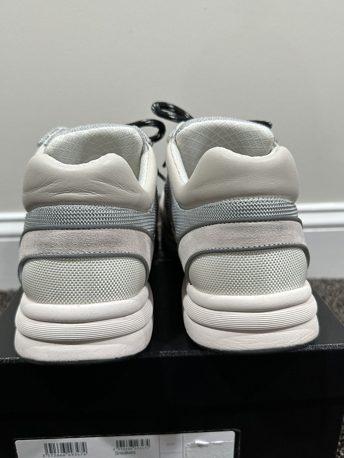 Chanel Chanel CC Logo Quilted White / Grey Suede Trainer Sneakers Size US 10 / EU 43 - 5 Thumbnail