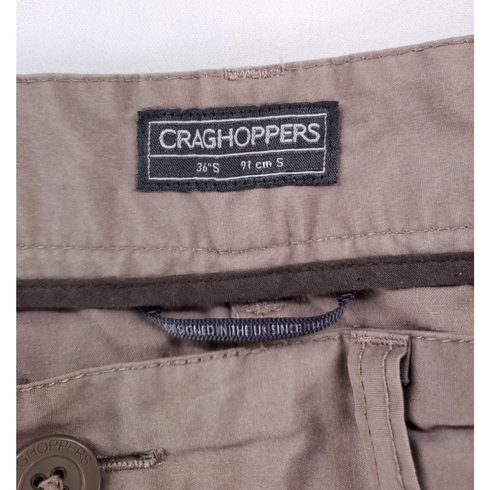 Vintage Craghoppers Cargo Pants Gray Elastic Waist Mens 36 Inseam 28 Actual 34-36 x 28 Tan Gray Mens Cargo Pants Size US 36 / EU 52 - 2 Thumbnail
