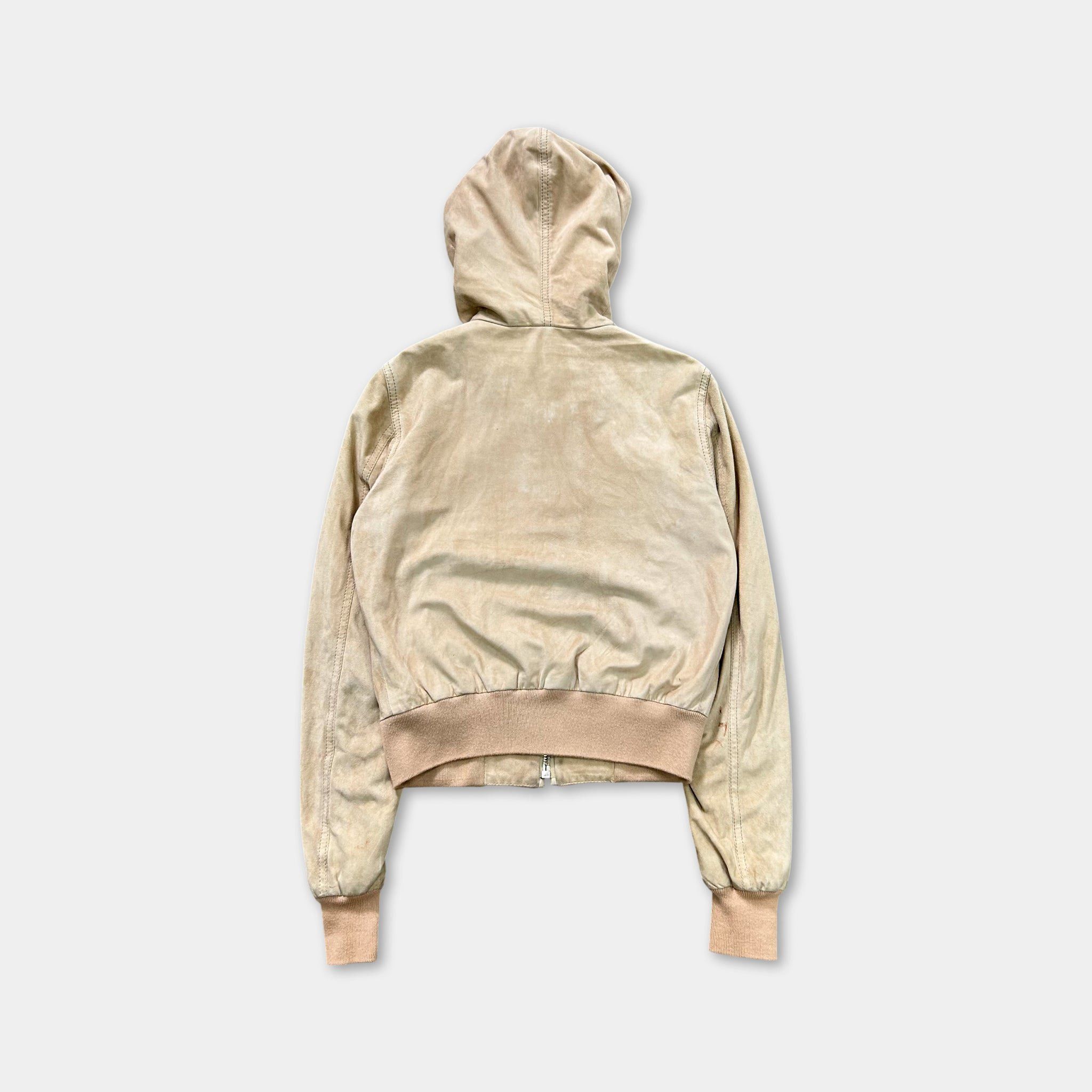 Dolce & Gabbana Dolce & Gabbana 2000s Cropped Camel Beige Suede Zip Hoodie Size XS / US 0-2 / IT 36-38 - 5 Thumbnail