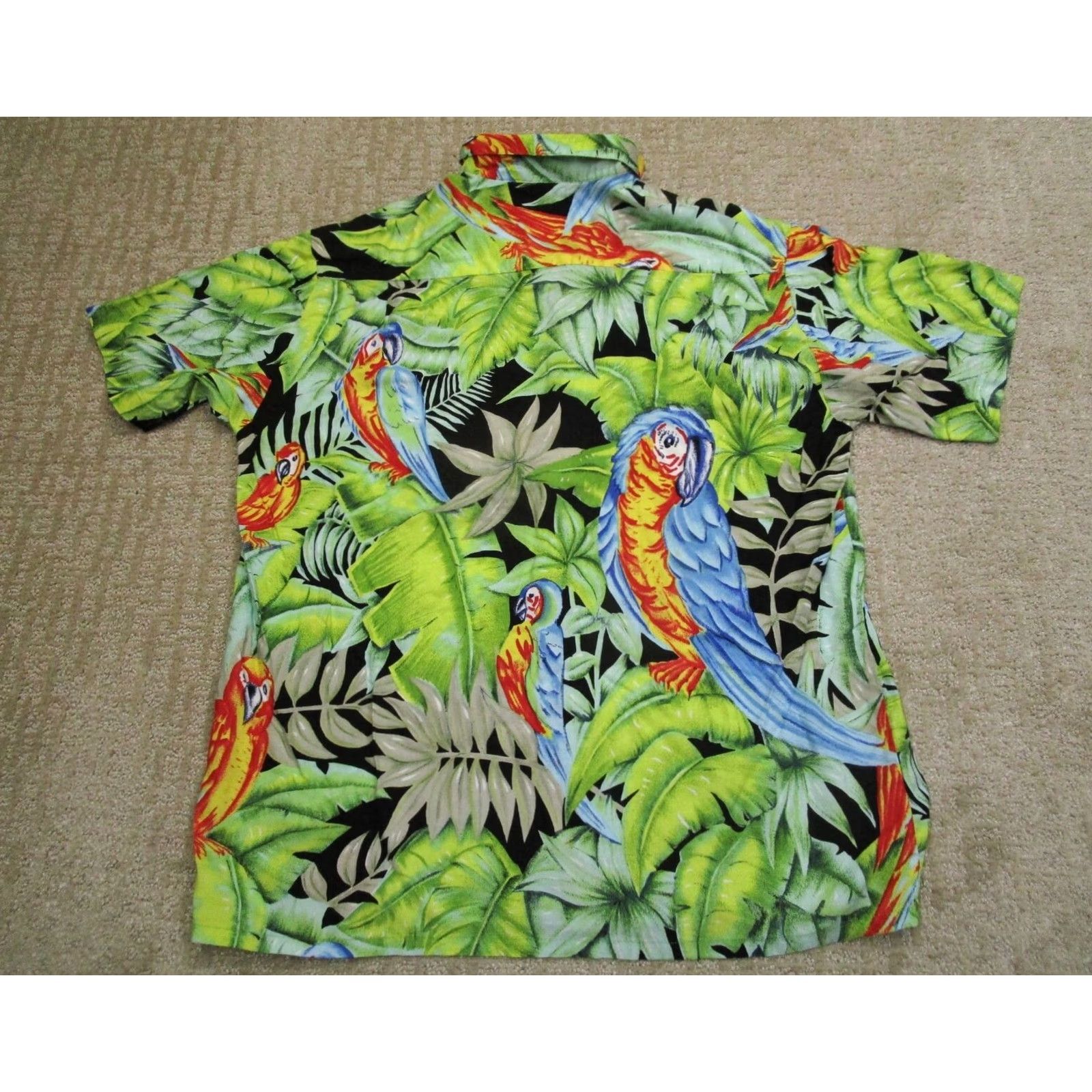 Vintage Pineapple Connection Shirt Medium Green Vintage Hawaiian Tropical Macaw Parrot Men’s Button-Up Short Sleeve Floral Size US M / EU 48-50 / 2 - 3 Thumbnail