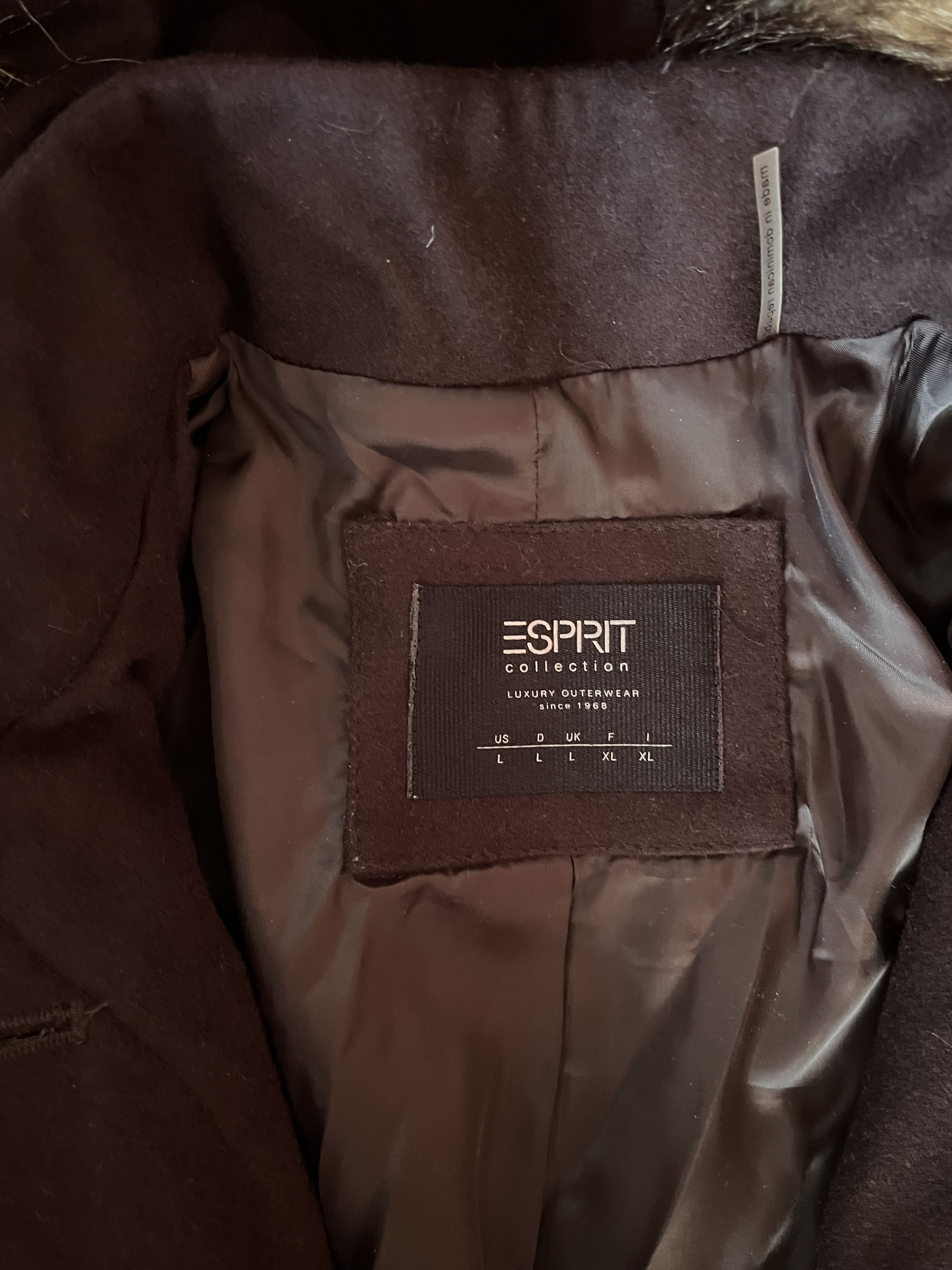 Esprit Wool Blend Hooded Coat Size L / US 10 / IT 46 - 3 Thumbnail