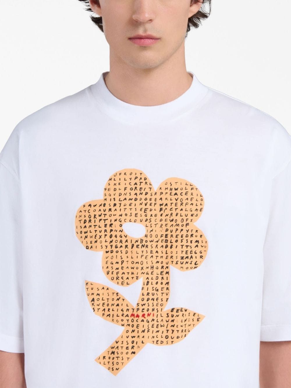 Marni oc11z0525 Floral-Print Cotton T-Shirt in White Size US XL / EU 56 / 4 - 3 Thumbnail