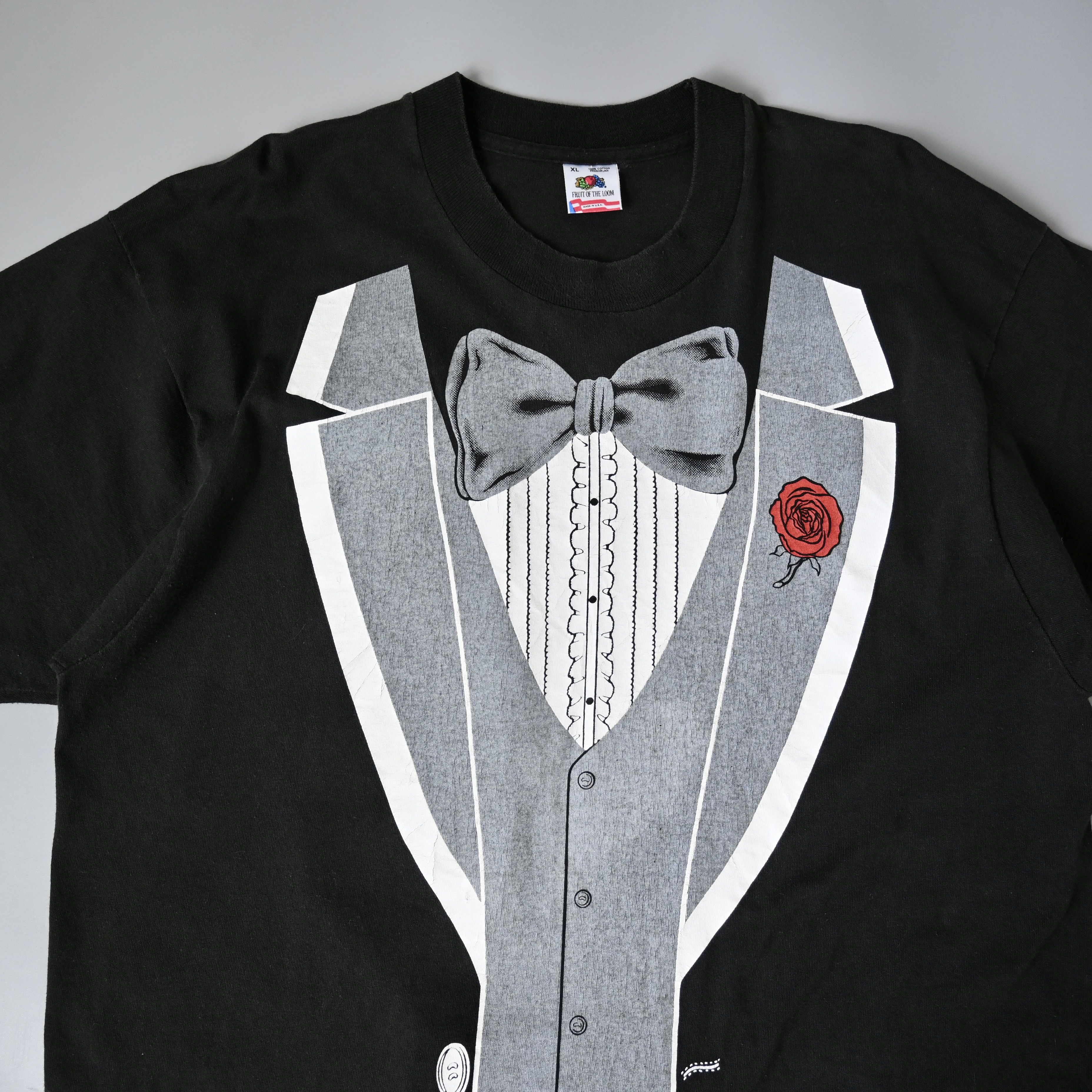 Vintage Vintage 1990s trompe-l’oeil tuxedo t-shirt made in USA Size US XL / EU 56 / 4 - 4 Thumbnail