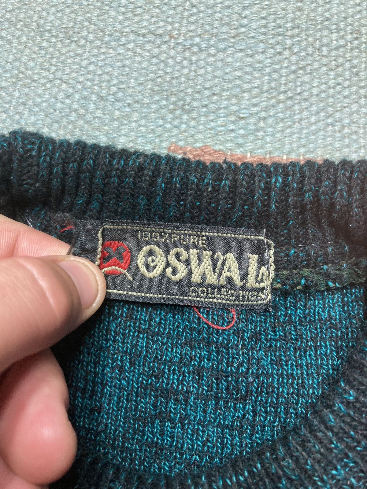 Vintage VTG knit sweater crewneck oswal striped snowflakes M Size US M / EU 48-50 / 2 - 4 Thumbnail