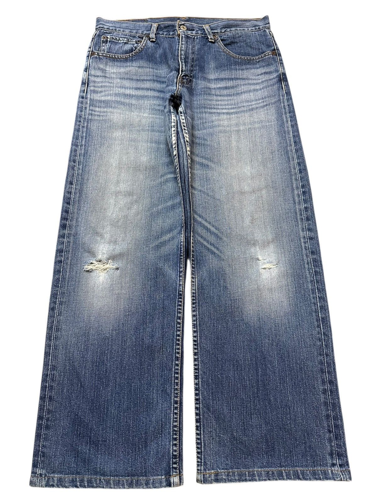 Levi's Vintage 90s Levis 534 Blue Faded Wash Distress Baggy Jeans Size US 33 - 1 Thumbnail