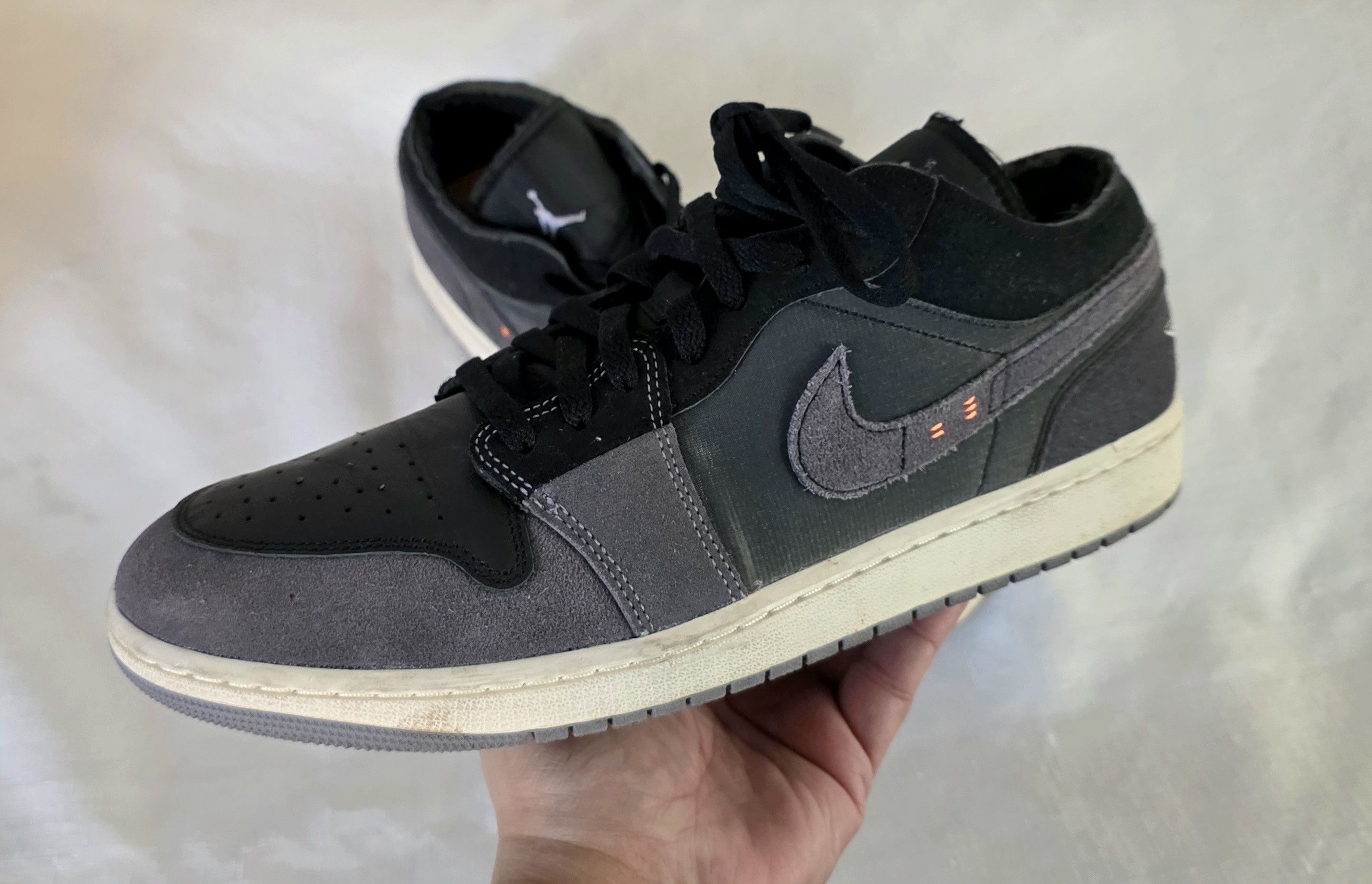 Jordan Brand Nike X Air Jordan 1 Low SE Craft 'Inside Out" Black Gray 12 Size US 12 / EU 45 - 1 Thumbnail