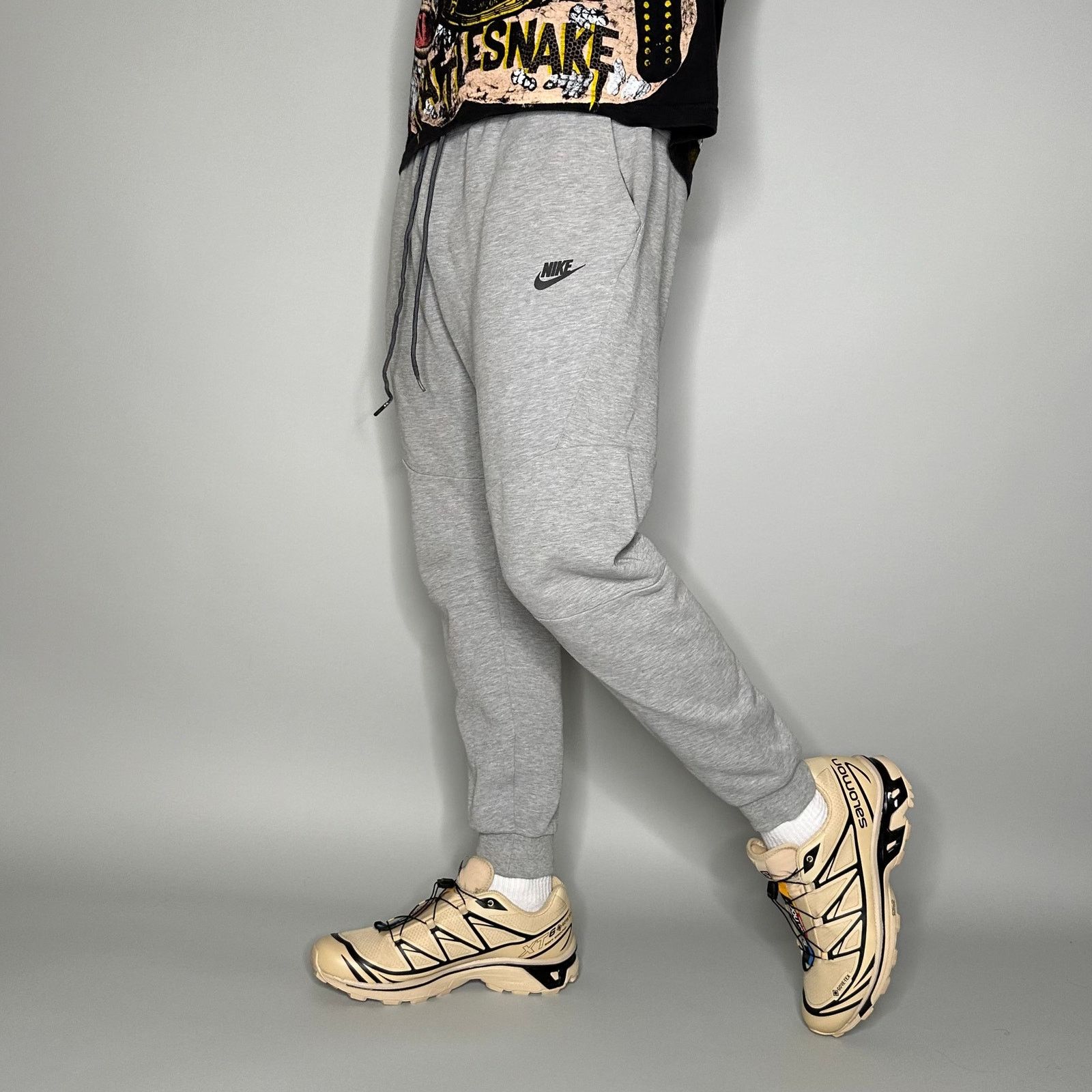 Nike Nike ACG Vintage Crazy Nike Sweatpants Grey Cotton Joggers Black Swoosh Grailed