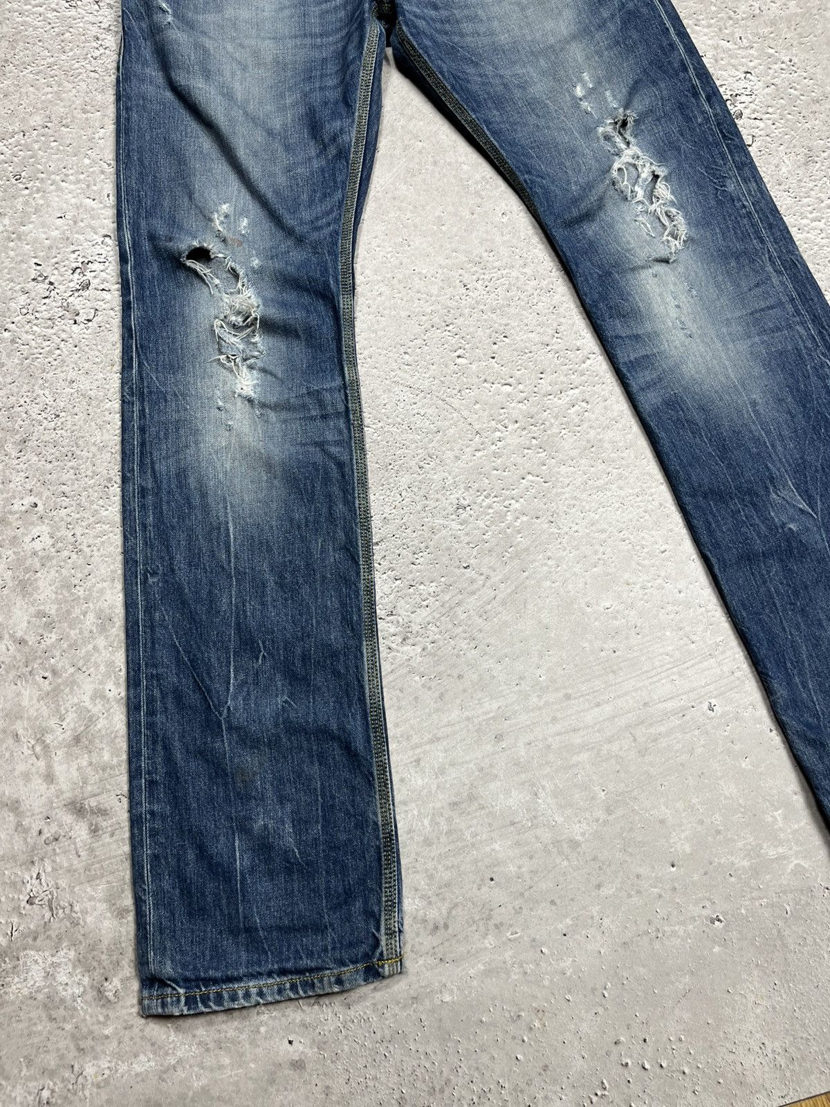 Diesel Diesel Krooley Distressed Faded Blue Denim Jeans Size 32 Size US 32 / EU 48 - 5 Thumbnail