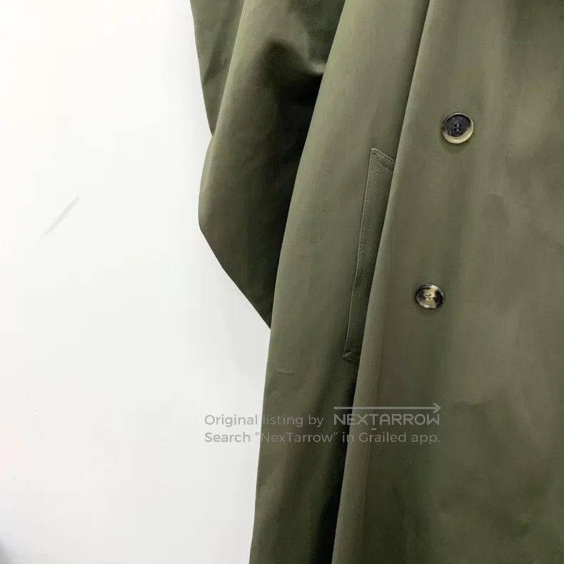 Loewe Loewe Military Green Cotton Lapel Double Breasted Windbrea Size XXS / US 00 / IT 34 - 4 Thumbnail