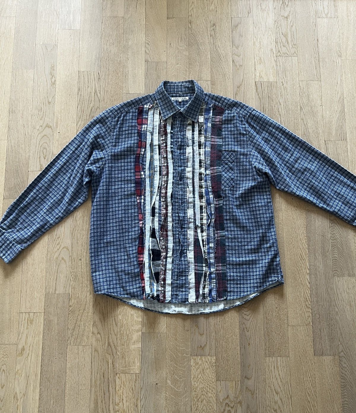 image of Needles Rebuild Flannel in Blue, Men's (Size XL)