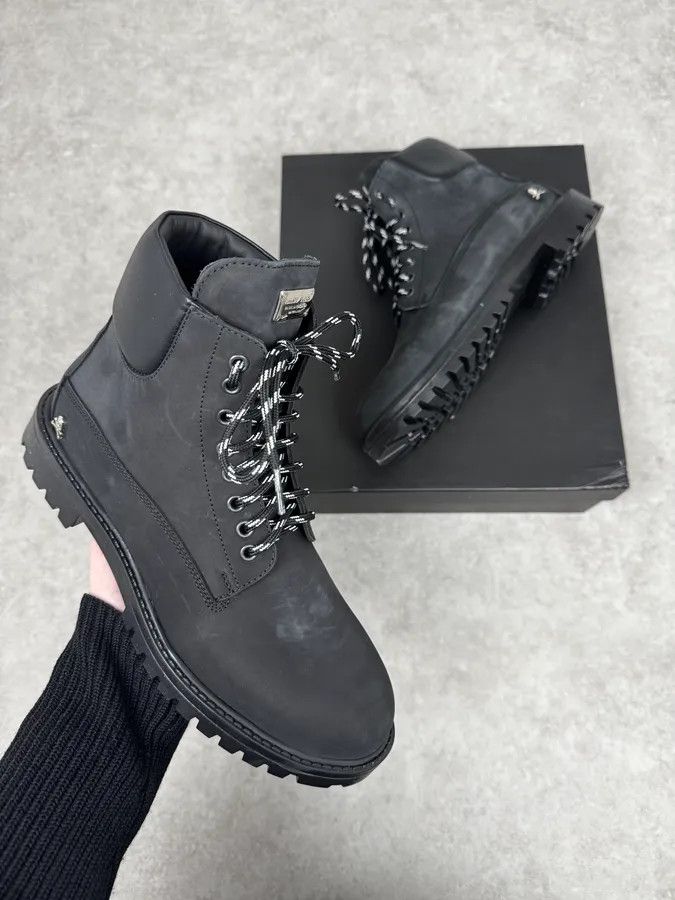 Philipp Plein Philipp Plein Black Premium Leather Boots Size US 9 / EU 42 - 1 Thumbnail