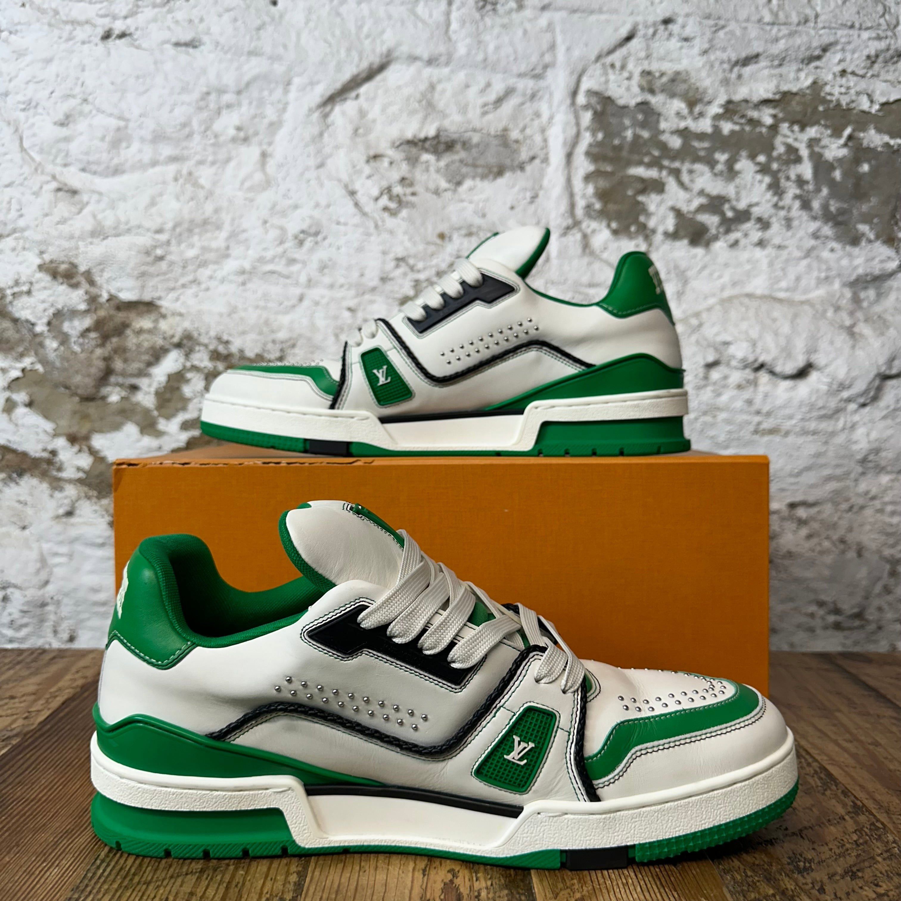 Louis Vuitton Louis Vuitton White Green Black Trainer Sz 9.5 (8LV) Size US 9.5 / EU 42-43 - 2 Thumbnail