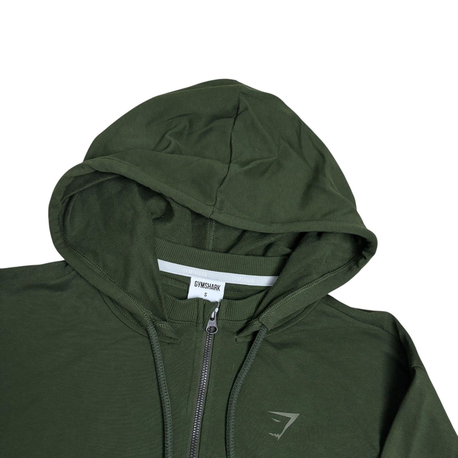 Gymshark GYMSHARK Cropped Green Gym Full Zip Hoodie Sweater Small Size S / US 4 / IT 40 - 3 Thumbnail