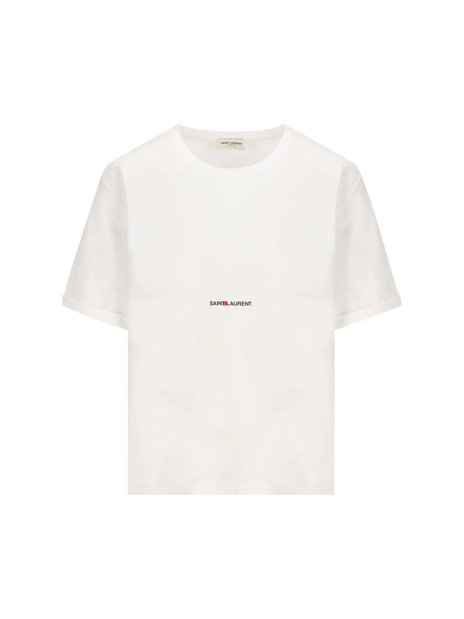 Saint Laurent Paris ob1o1e1124 Organic Cotton T-Shirt in White Size XS / US 0-2 / IT 36-38 - 1 Thumbnail
