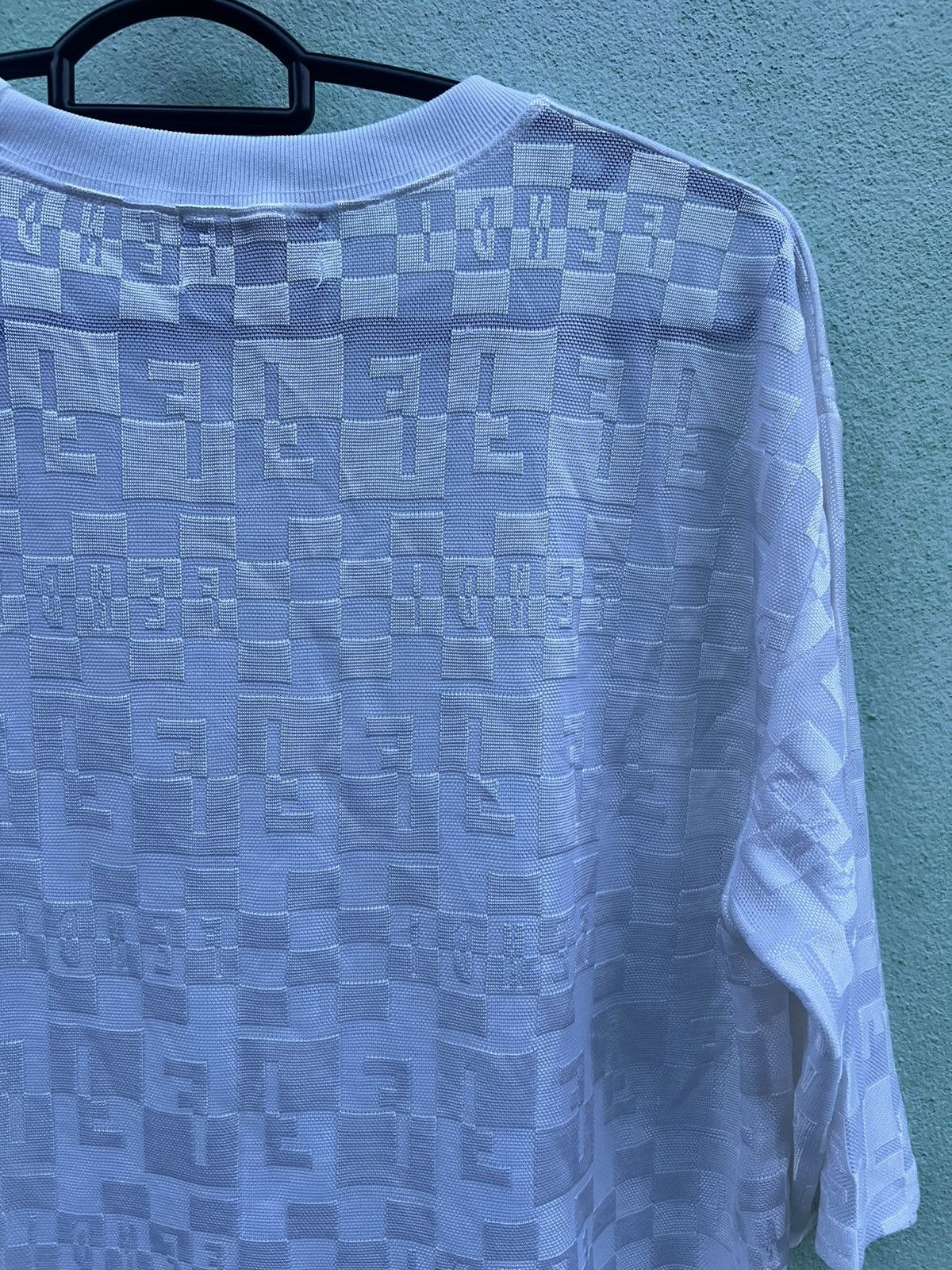 Fendi VINTAGE FENDI JEANS Monogram Checkerboard Spellout T-Shirt Size M / US 6-8 / IT 42-44 - 16 Thumbnail