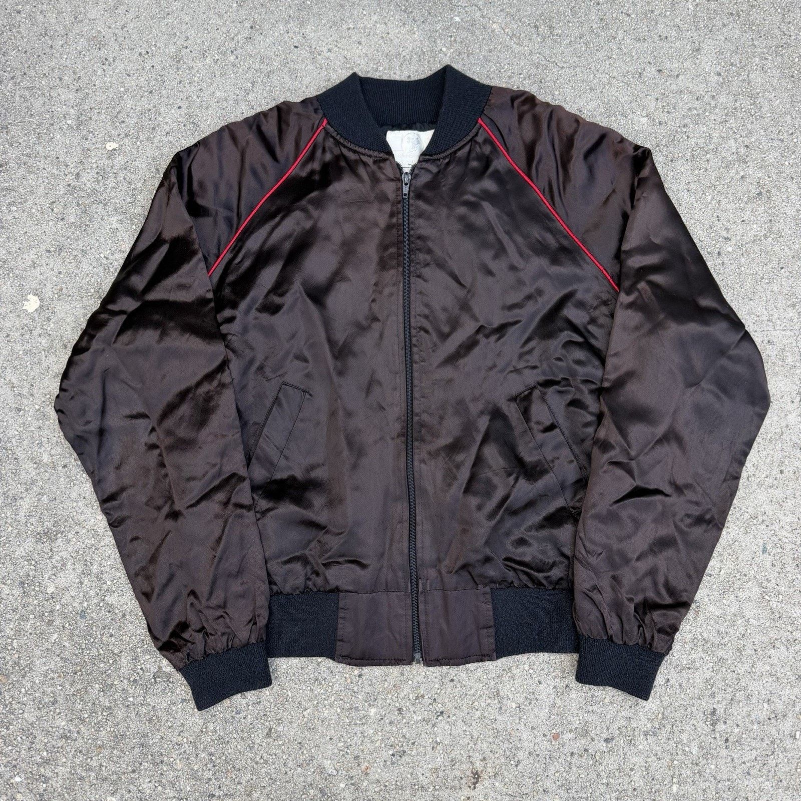 Disney × Vintage Vintage 80s Walt Disney Studios Black Bomber Satin Jacket Size US S / EU 44-46 / 1 - 4 Thumbnail