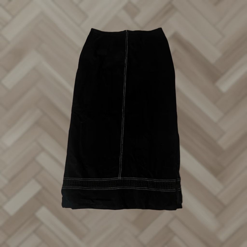 VINTAGE Funky People Womens Black Long Festival Skirt XL NWT