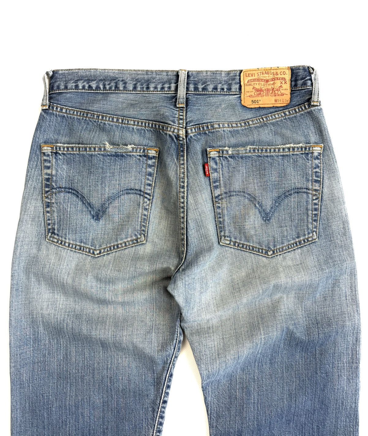 Levi's Vintage Clothing 00s Levi’s 501 Vintage Japan Distressed Washed Blue Jeans Size US 31 - 13 Thumbnail