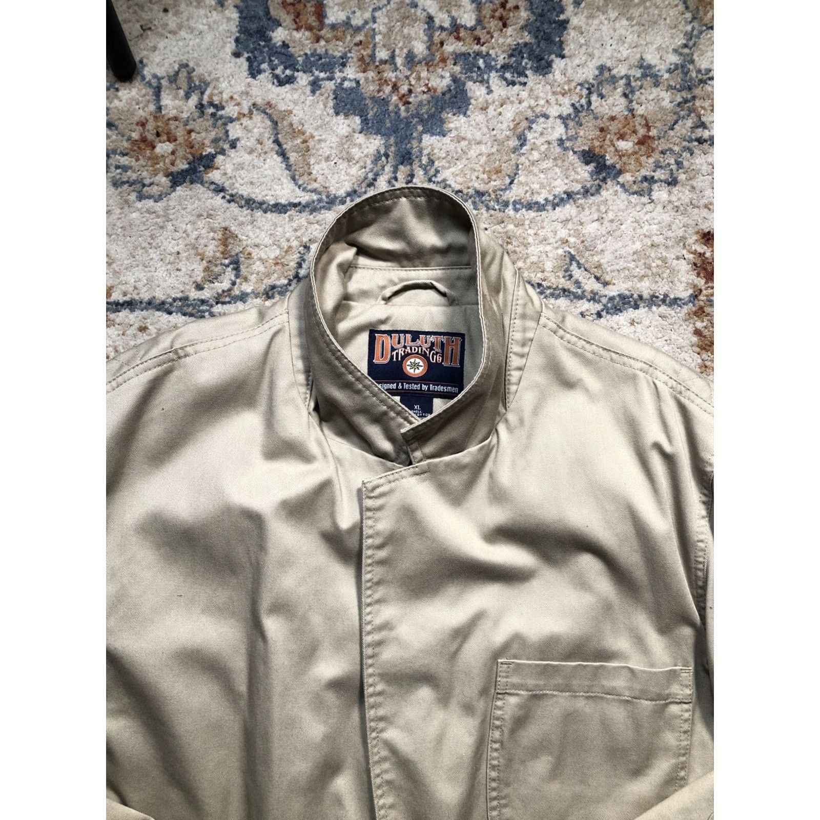 Duluth Trading Company Duluth Cotton Khaki Chore Jacket Mens XL Mid-Length Pockets Windproof Thermal Lined Size US XL / EU 56 / 4 - 3 Thumbnail