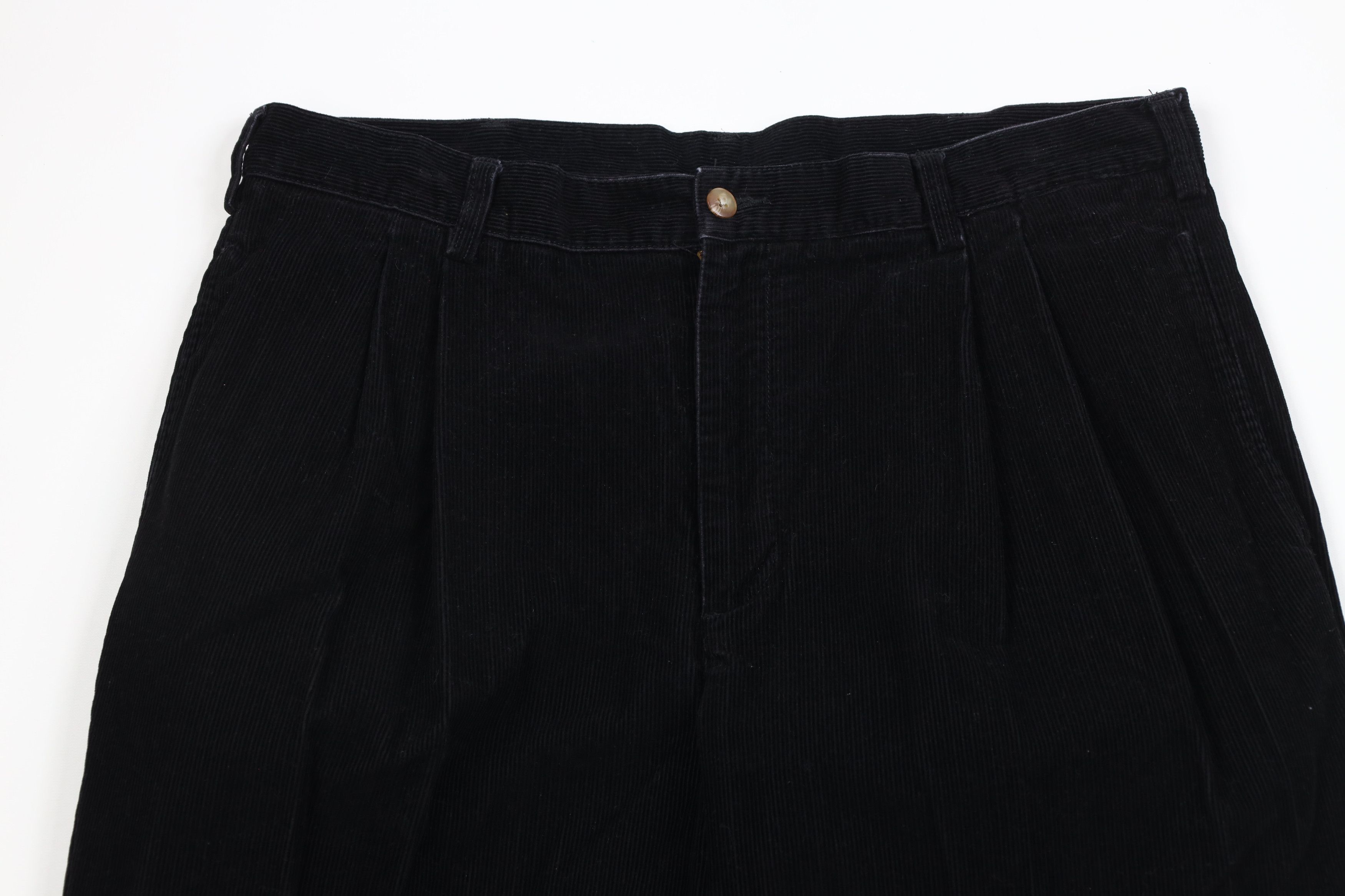 Vintage Vintage 90s Streetwear Wide Led Corduroy Chino Pants Black Size US 36 / EU 52 - 2 Thumbnail