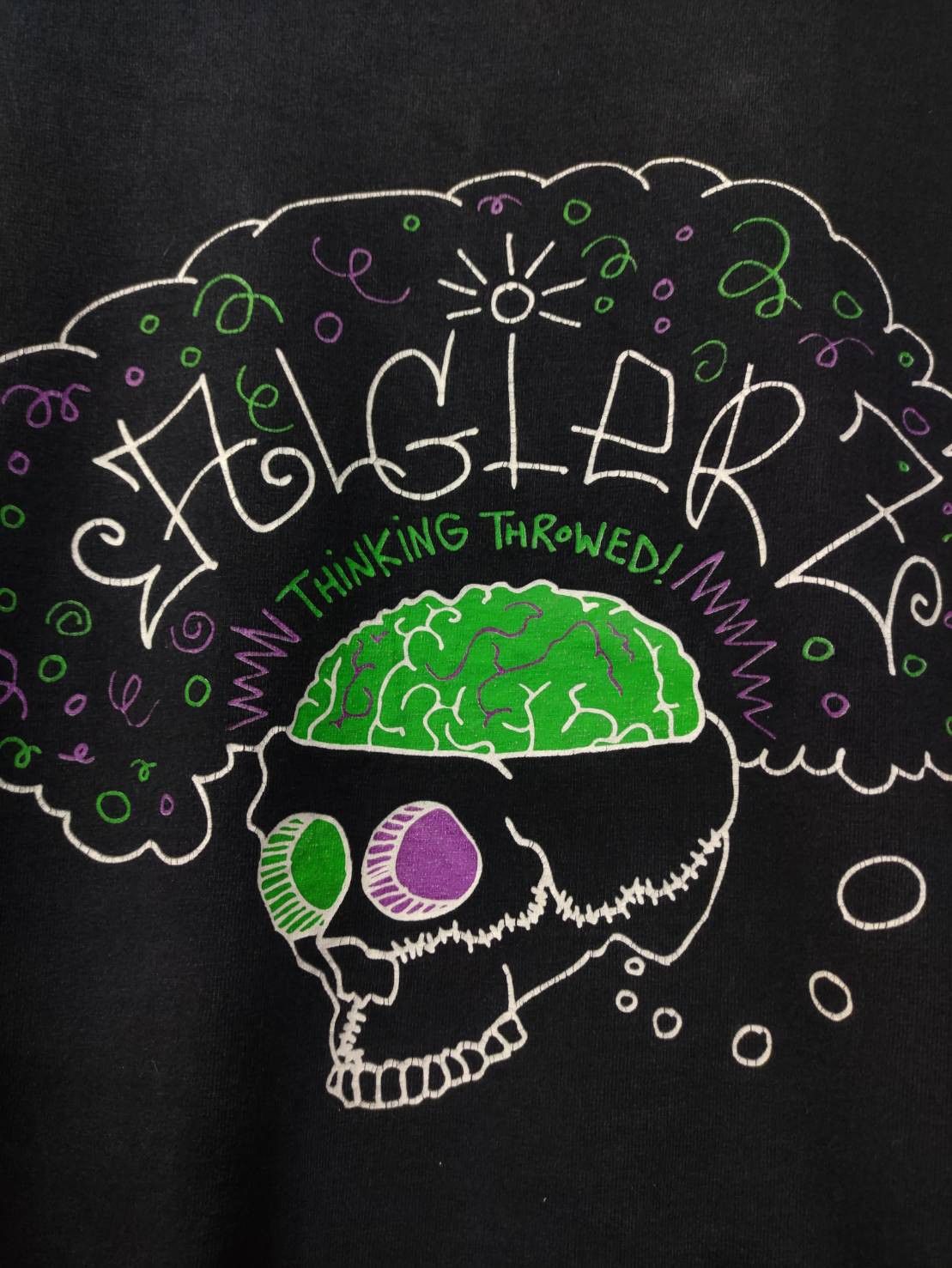 Rap Tees Vtg 90's Algierz Gear " Thinking Throwed! " Graffiti T-Shirt Size US XXL / EU 58 / 5 - 4 Thumbnail