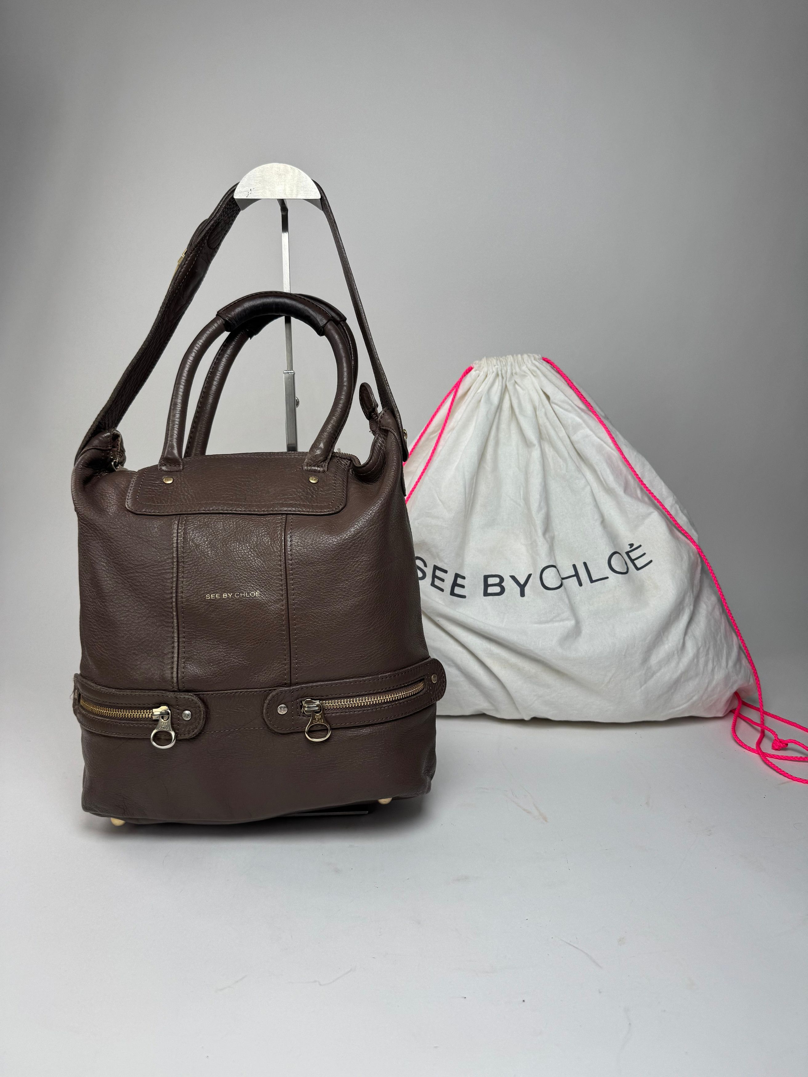 Chloe Vintage 2Way Leather Handbag Brown Size ONE SIZE - 1 Thumbnail
