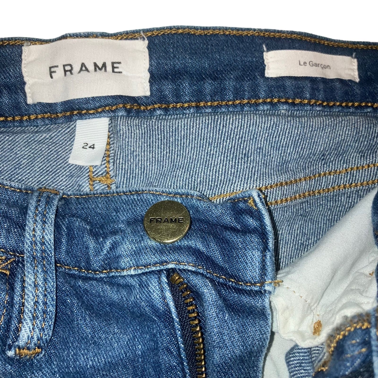 Frame Frame - Le Garcon Boyfriend Jean in Medium Blue-size 24 Size 24" / US 00 / IT 34 - 6 Thumbnail