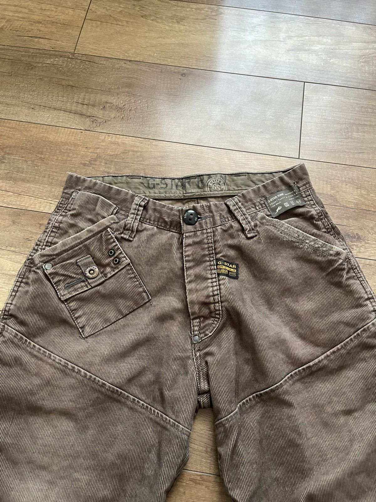 G-Star G Star Raw Vintage Cargo Velvet Pants Big Logo Size US 31 - 10 Thumbnail