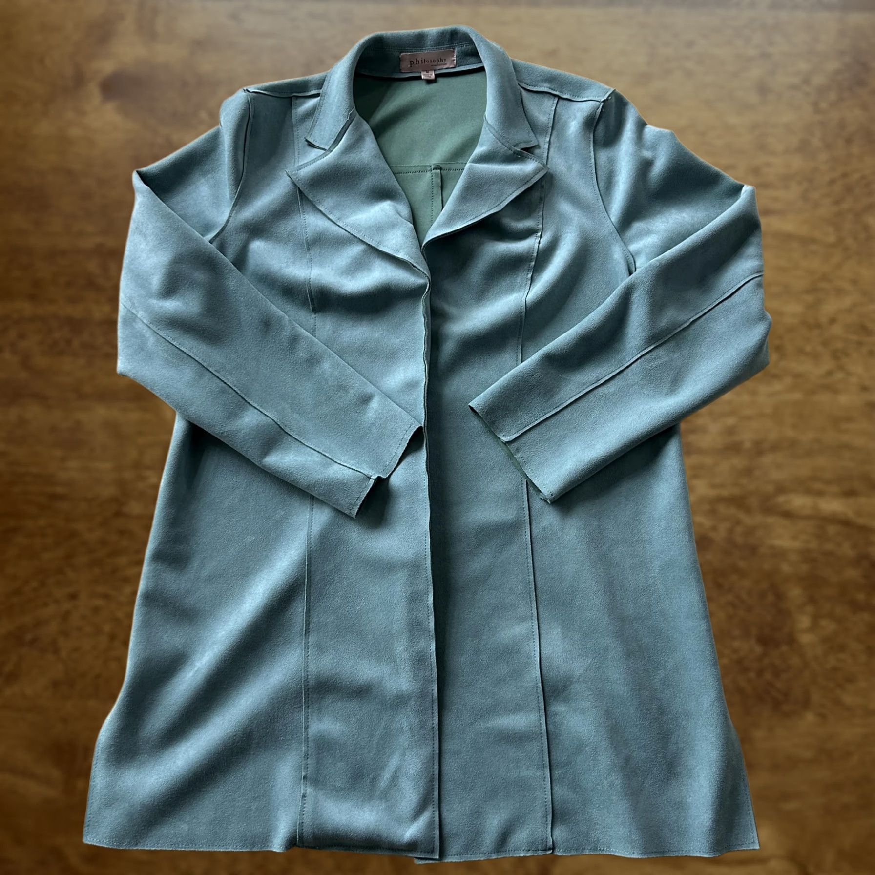 Vintage VINTAGE Philosophy Republic Clothing Coat Womens Medium Green Open Front Mid-Length Size M / US 6-8 / IT 42-44 - 1 Thumbnail