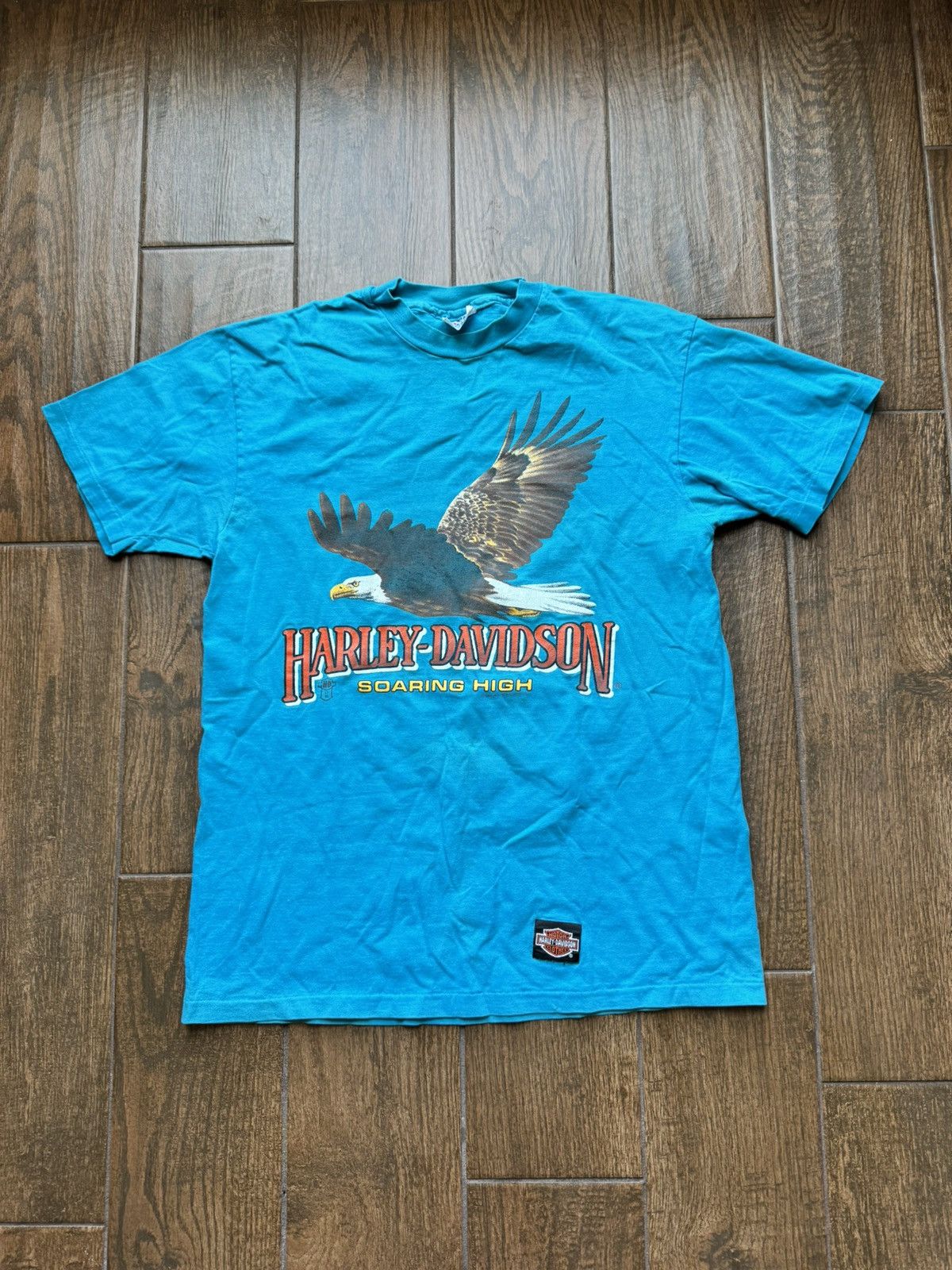 Harley Davidson × Vintage VTG 1989 HARLEY DAVIDSON Soaring High Flying Eagle T Shirt Size US L / EU 52-54 / 3 - 1 Thumbnail