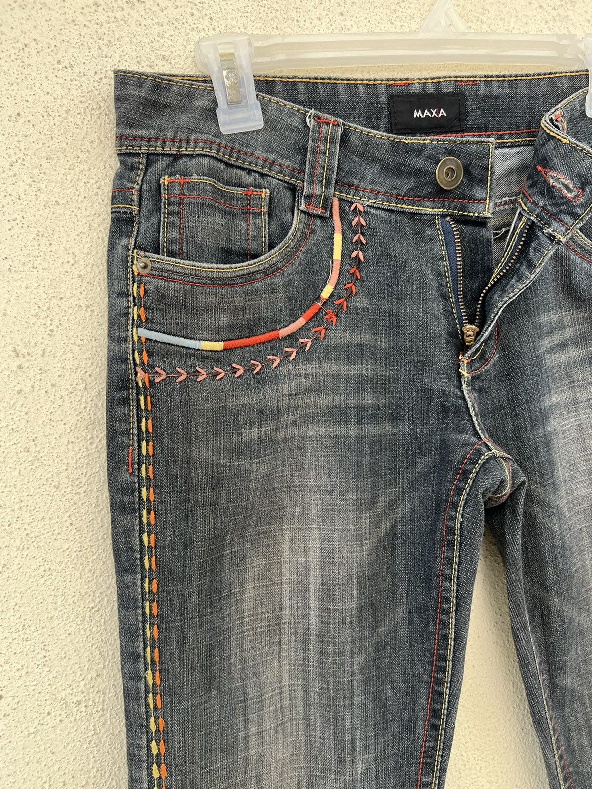 Vintage Vintage Maxa Japan Embroidery Fade Black Bootcut Jeans Size US 29 - 8 Thumbnail