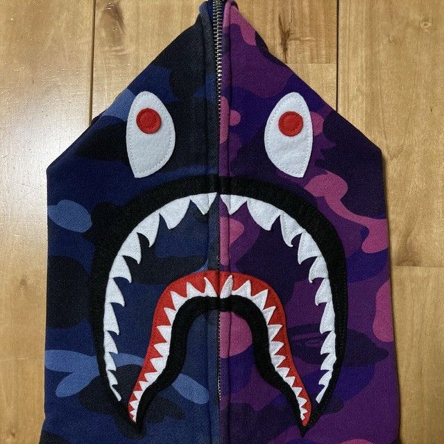 Bape BAPE Purple camo x Blue camo separate shark full zip hoodie Size US M / EU 48-50 / 2 - 4 Thumbnail