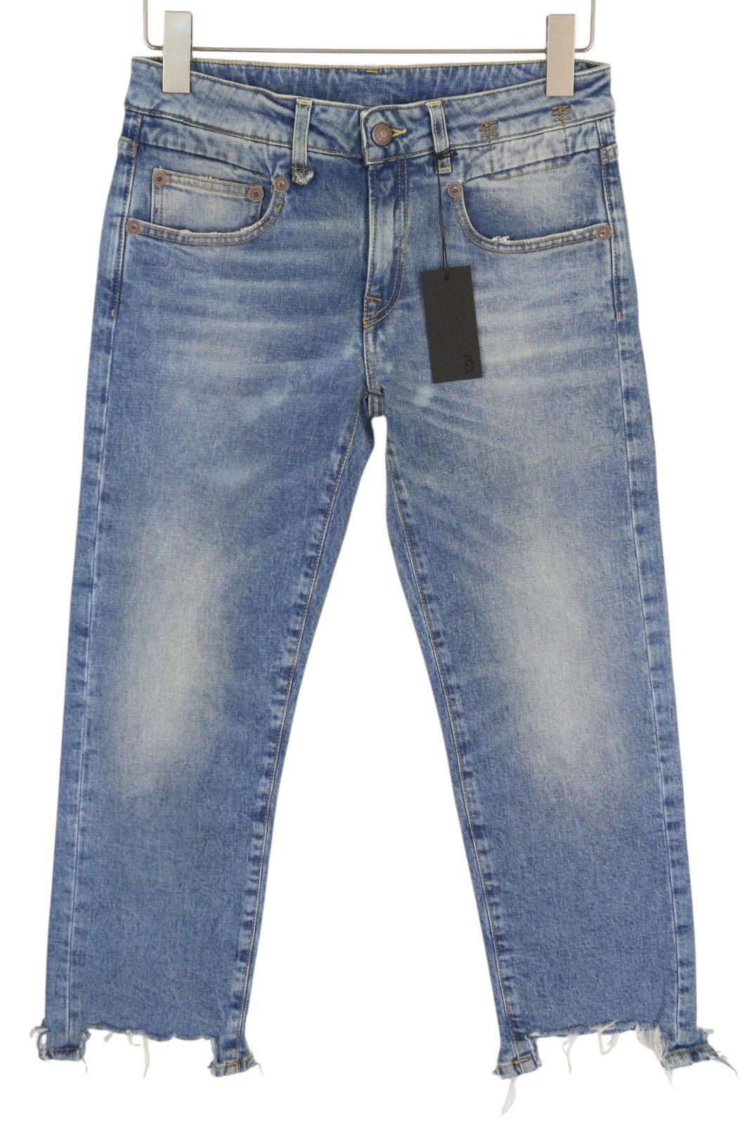 R13 BOY STRAIGHT W RIPS 26 Jasper Stretch Faded Cropped 86330 Size 26" / US 2 / IT 38 - 2 Thumbnail
