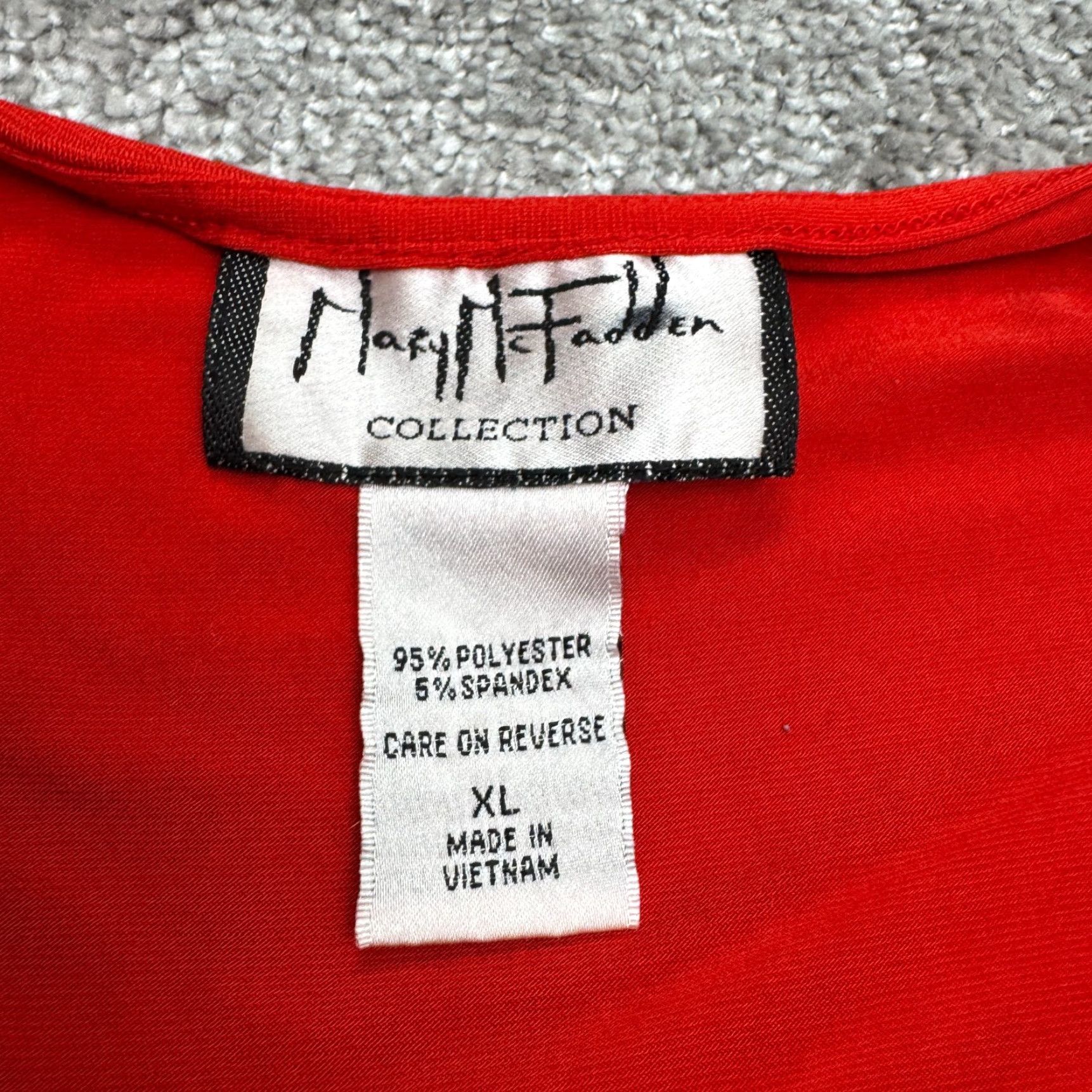 Mary McFadden Mary McFadden Collection Twisted Knot Front A-Line Dress Womens XL Red V-Neck Size XL / US 12-14 / IT 48-50 - 7 Thumbnail
