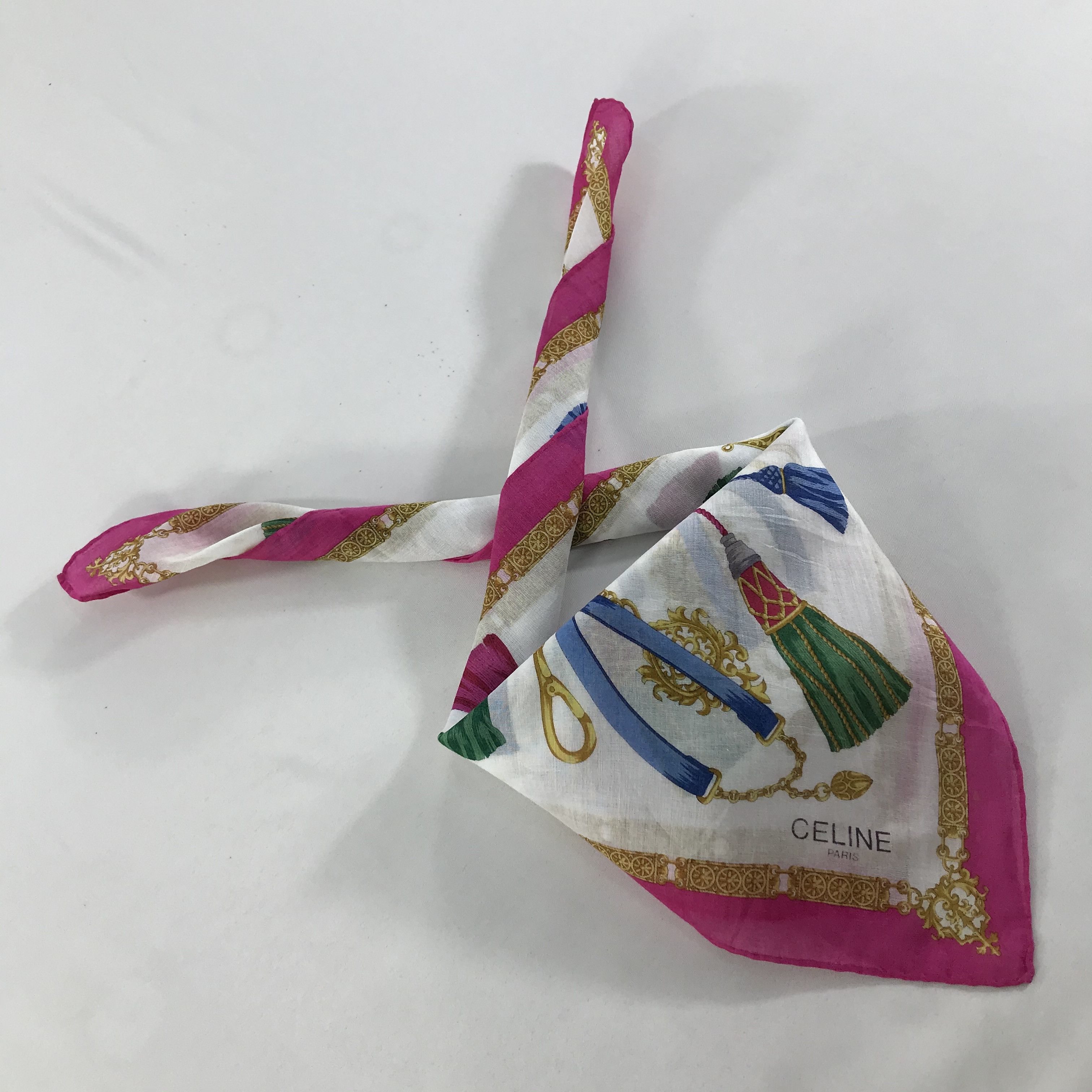 Celine × Vintage Celine Bandana / Handkerchief / Neckerchief - S1427 Size ONE SIZE - 4 Thumbnail