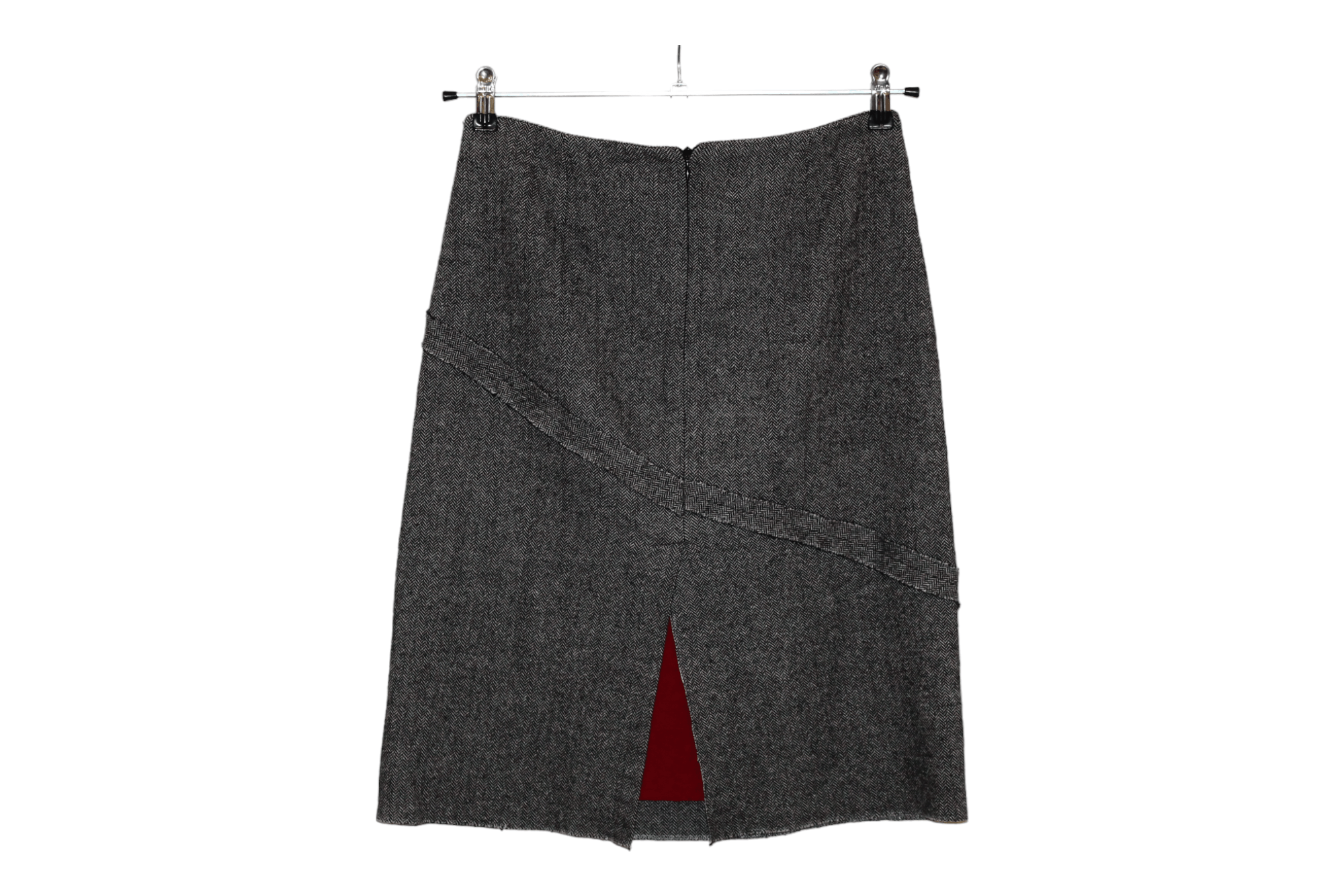 Andy Warhol 🔥Andy Warhol x Cultura Italy Crosses Cut Herringbone Skirt Size 32" / US 10 / IT 46 - 13 Thumbnail