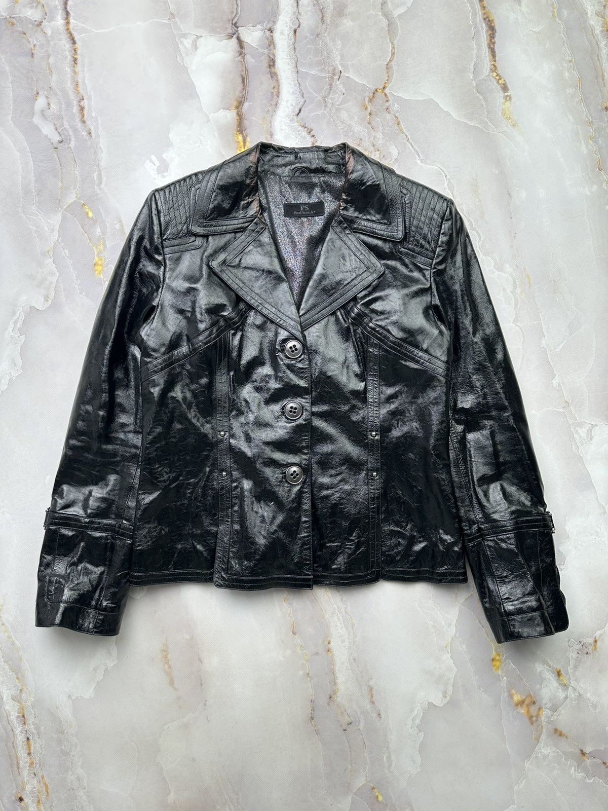Japanese Brand Vintage Patent Leather Jacket Size XL / US 12-14 / IT 48-50 - 1 Thumbnail