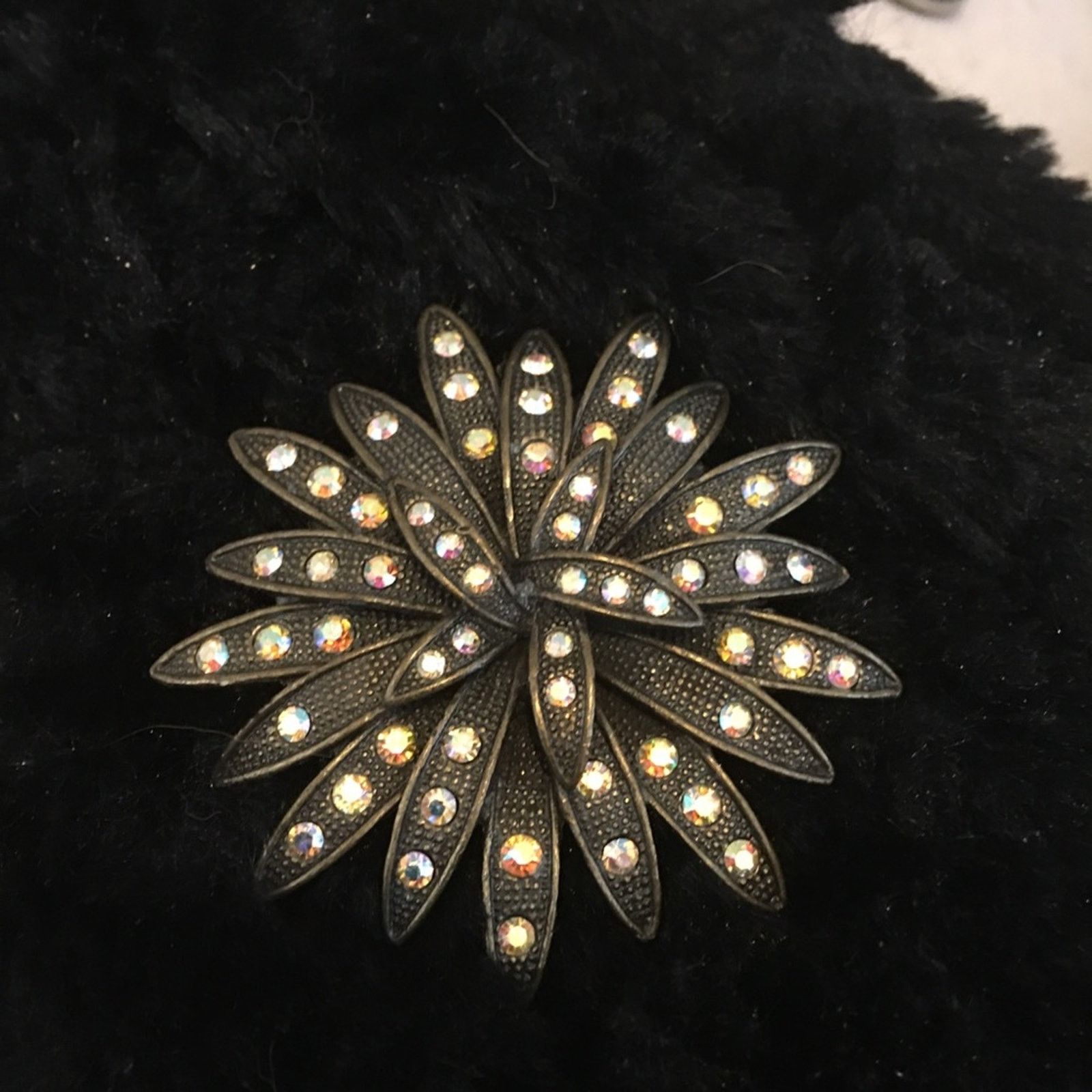 Vintage Vintage brass and aurora borealis starburst brooch Size ONE SIZE - 3 Thumbnail