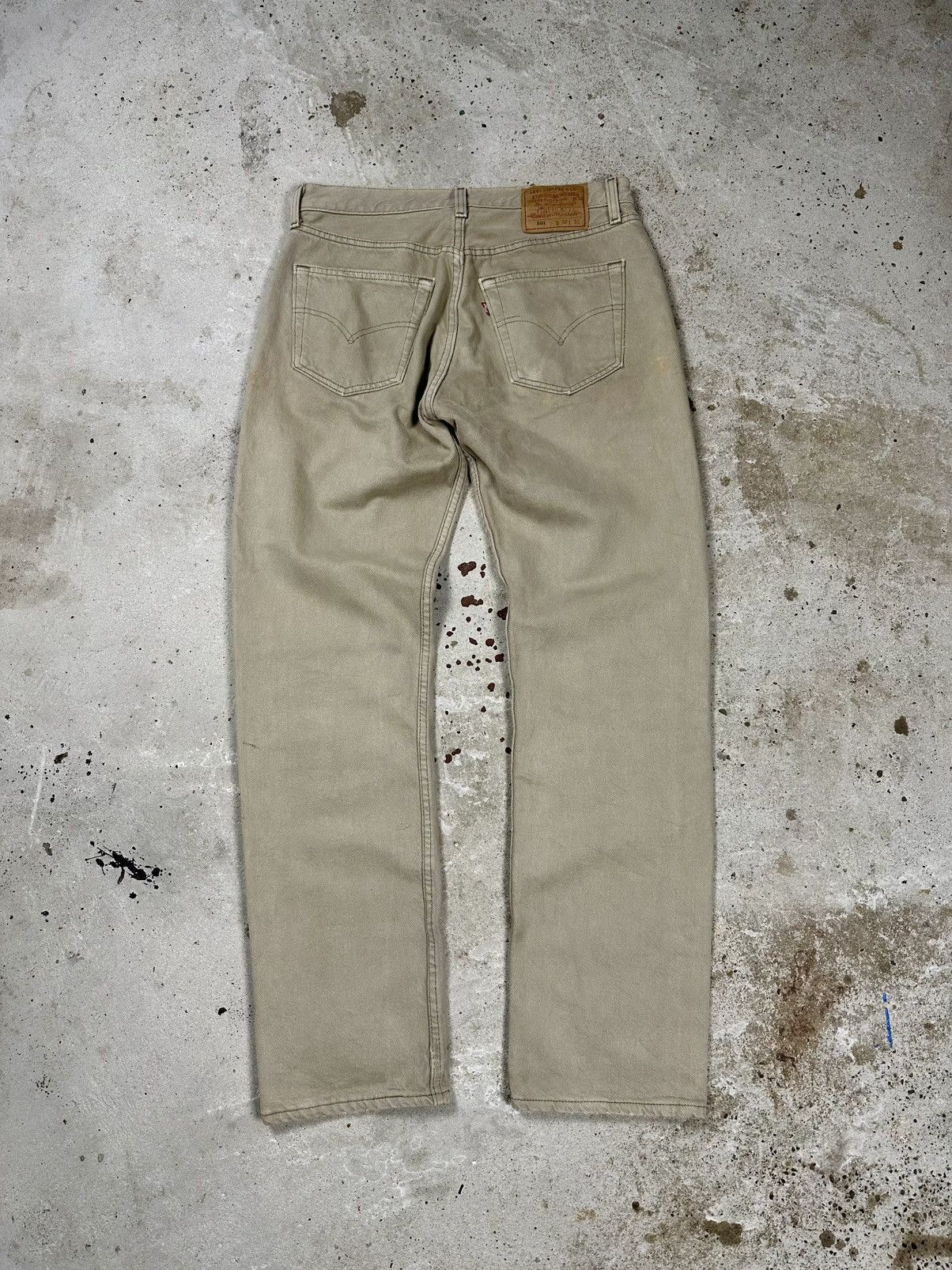 Levi's × Vintage Vintage 1995 Levi’s 501 Beige Distressed Denim Pants Jeans Size US 31 - 1 Thumbnail