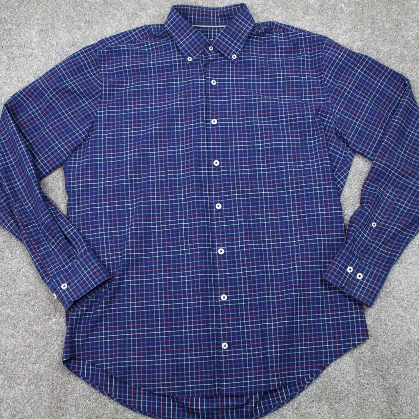 Peter Millar Peter Millar Shirt Mens Large Blue/Red/Purple Cotton Stretch L/S Button Down Size US L / EU 52-54 / 3 - 2 Thumbnail