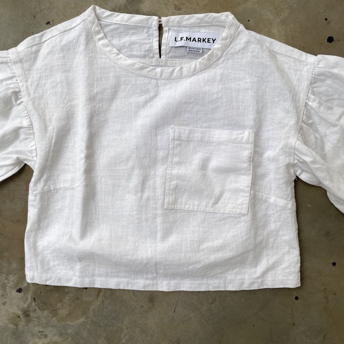 L.F. Markey LF Markey Fabian Top Shirt White Linen Blend Casual Ladies Size XS / US 0-2 / IT 36-38 - 3 Thumbnail
